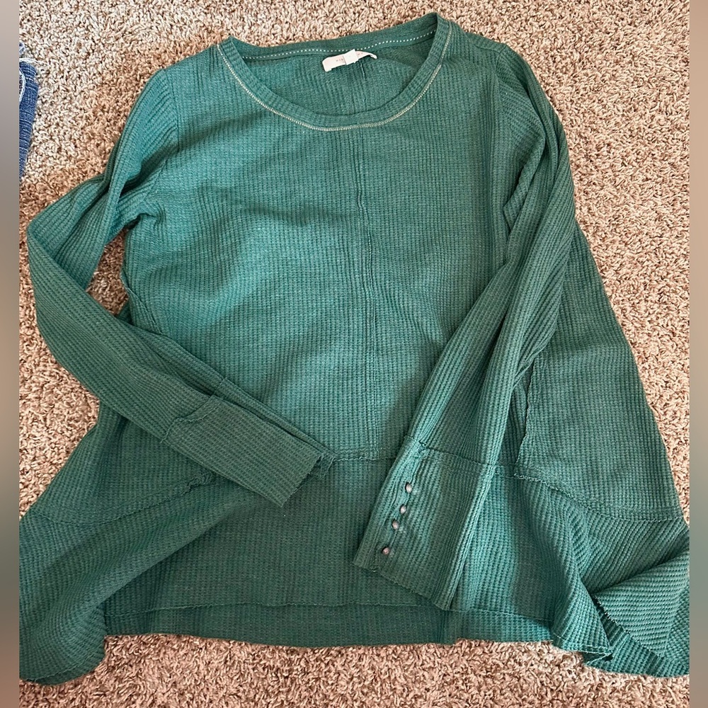 EUC Waffle Knit Long Sleeve Boho Shirt by New Directions